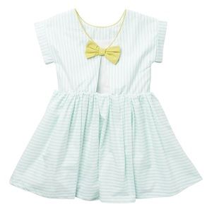 French Connection Striped Poplin Open Back Dress Girls 2T NEW